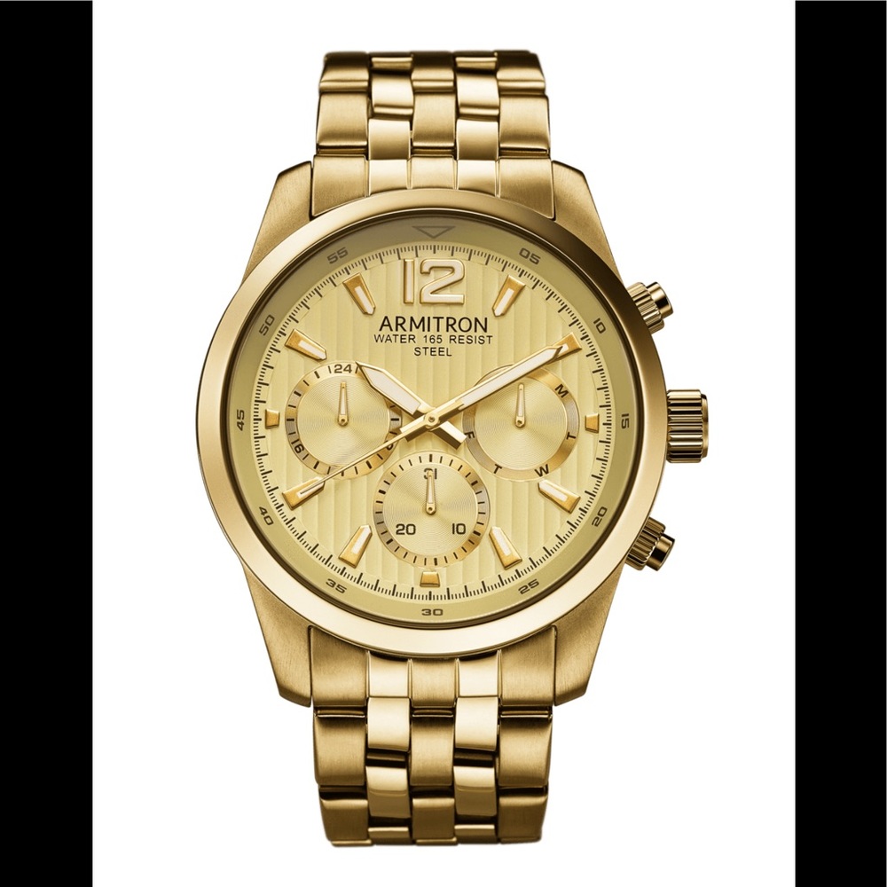 NWT Armitron Men's Gold-Tone Bracelet Watch - Picture 2 of 4